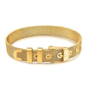 Bracelet, 18K Gold Plated Steel