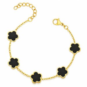 "Flower Meadow" Bracelet, 18K Gold Plated Steel