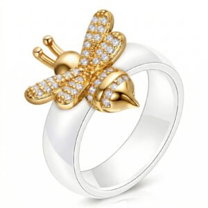 "Bee" Ring, 18K Gold Plated Steel
