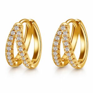 Earrings, 18K Gold Plated Brass